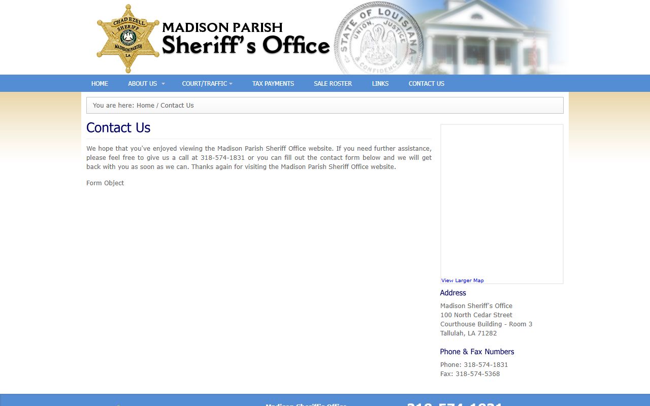 Madison Parish jail mugshots records request contact source